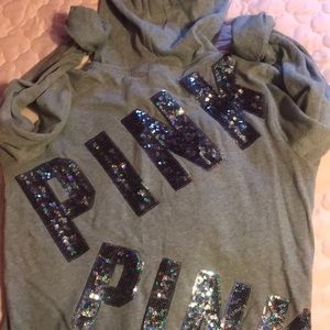 Grey Pink Victoria Secret hoodie full zip